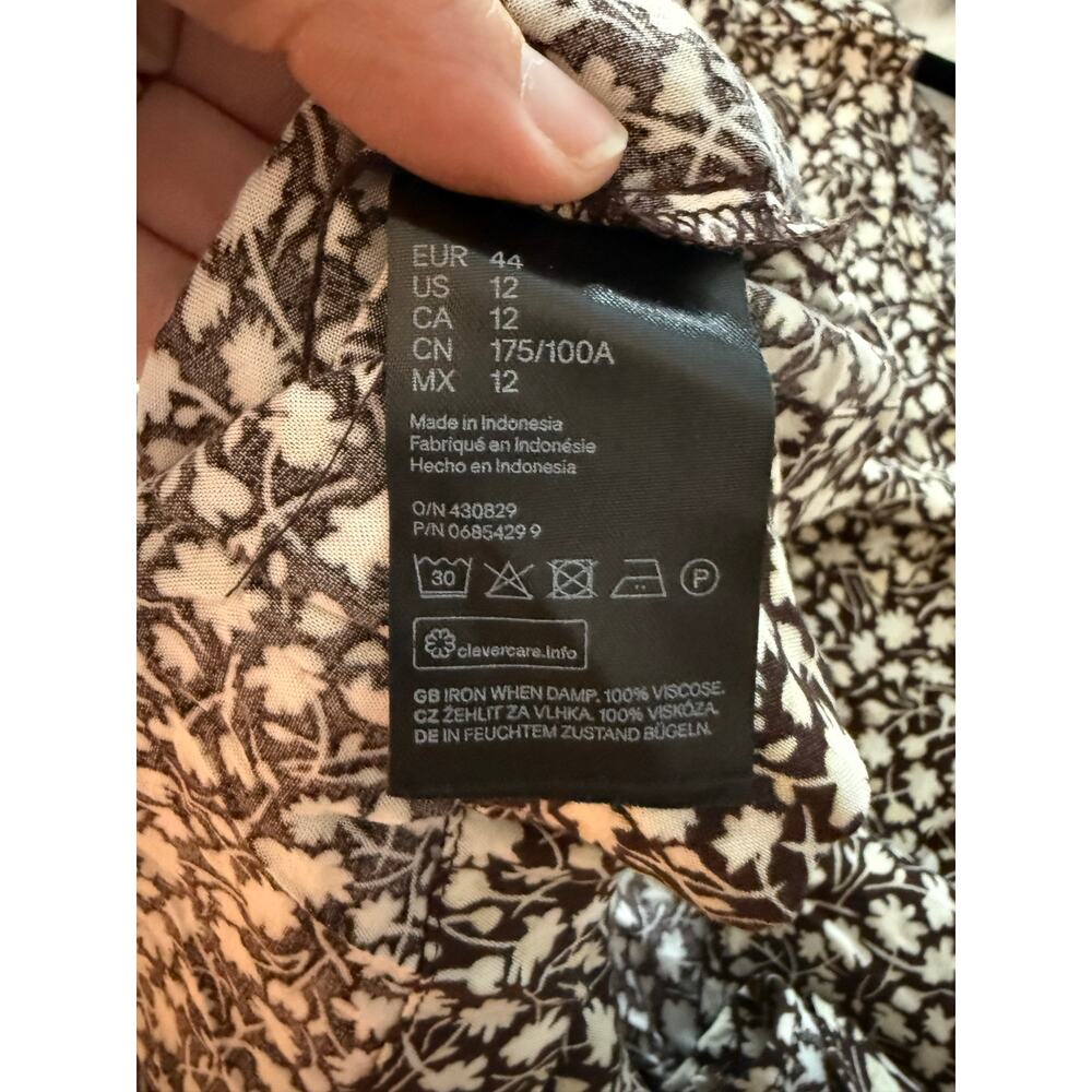 Brown Floral Dress From H&M Size 12 - Picture 5 of 7